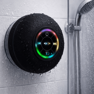 Portable Bluetooth Speaker with RGB Light & Suction Cup